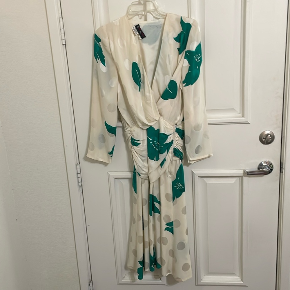 Vintage  Silk midi Dress Sz 12